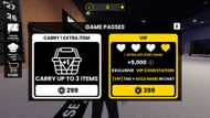 Available Gamepasses (Image via Roblox)